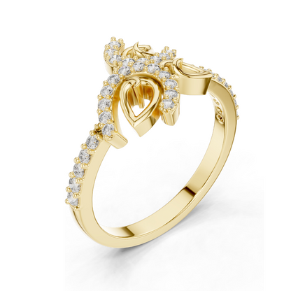 0.313 CT Lab Diamond Ladies Ring | VVS-VS EF Clarity | 18KT, 14KT, 10KT Gold & 925 Silver | Rose, Yellow, White Gold & Moissanite Options