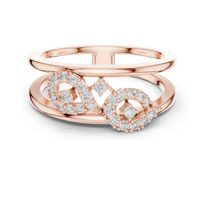 0.234 CT Lab Diamond Infinity Ring for Women | VVS-VS EF Clarity | 18KT, 14KT, 10KT Gold & 925 Silver | Rose, Yellow, White Gold & Moissanite Options