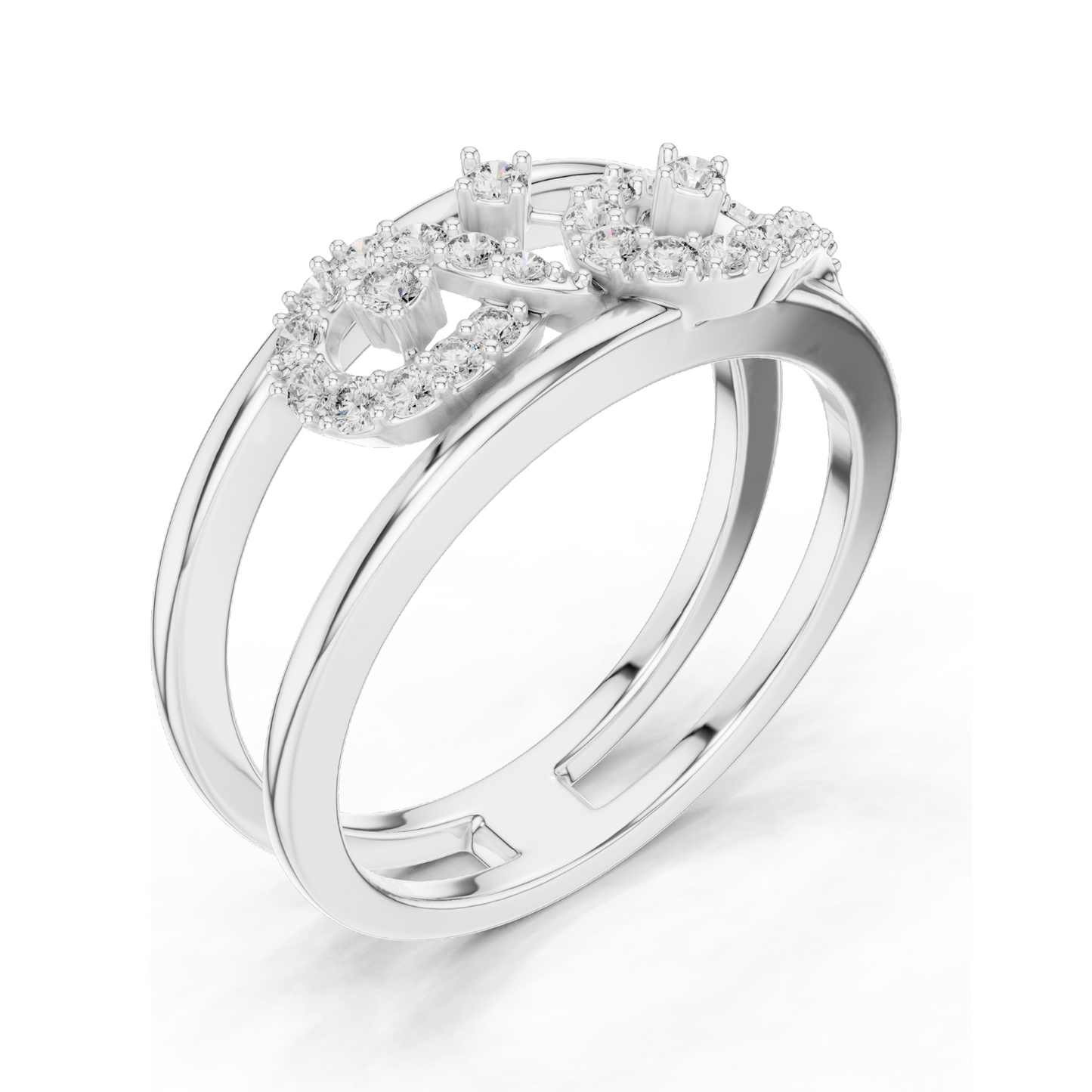 0.234 CT Lab Diamond Infinity Ring for Women | VVS-VS EF Clarity | 18KT, 14KT, 10KT Gold & 925 Silver | Rose, Yellow, White Gold & Moissanite Options