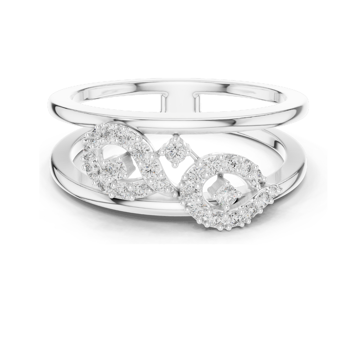 0.234 CT Lab Diamond Infinity Ring for Women | VVS-VS EF Clarity | 18KT, 14KT, 10KT Gold & 925 Silver | Rose, Yellow, White Gold & Moissanite Options