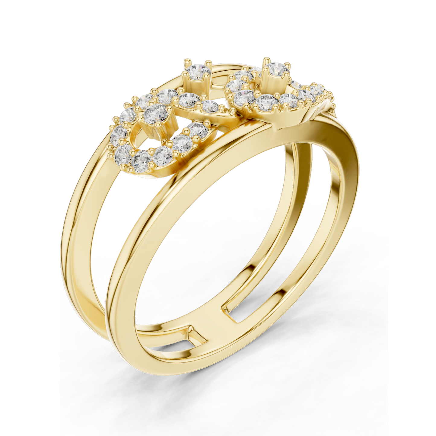 0.234 CT Lab Diamond Infinity Ring for Women | VVS-VS EF Clarity | 18KT, 14KT, 10KT Gold & 925 Silver | Rose, Yellow, White Gold & Moissanite Options