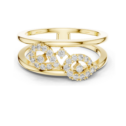 0.234 CT Lab Diamond Infinity Ring for Women | VVS-VS EF Clarity | 18KT, 14KT, 10KT Gold & 925 Silver | Rose, Yellow, White Gold & Moissanite Options