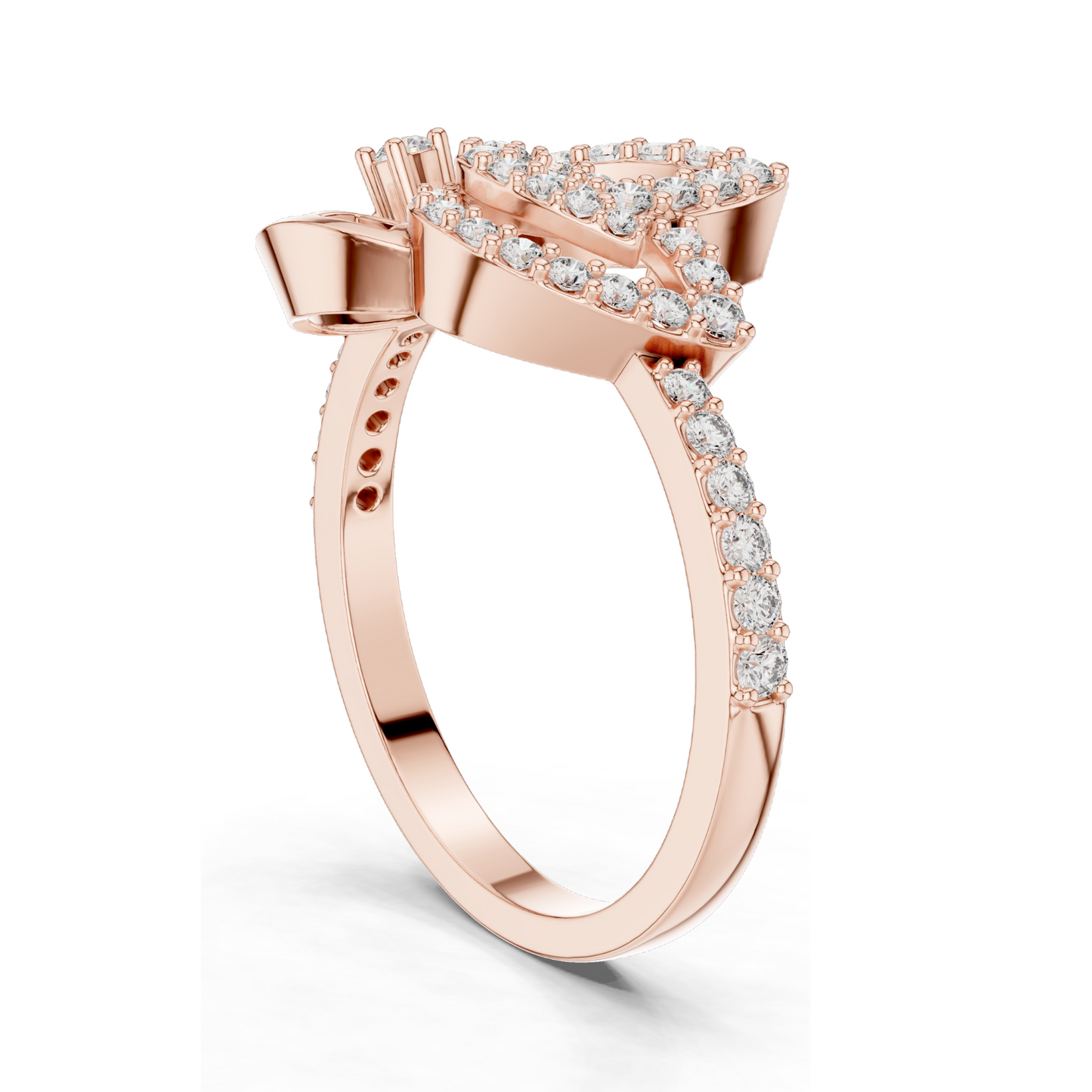 0.388 CT Lab-Grown Diamond Ring for Women | VVS-VS EF Clarity | 18KT, 14KT, 10KT Gold & 925 Silver | Rose, Yellow, White Gold & Moissanite Options