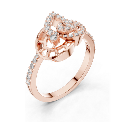 0.388 CT Lab-Grown Diamond Ring for Women | VVS-VS EF Clarity | 18KT, 14KT, 10KT Gold & 925 Silver | Rose, Yellow, White Gold & Moissanite Options