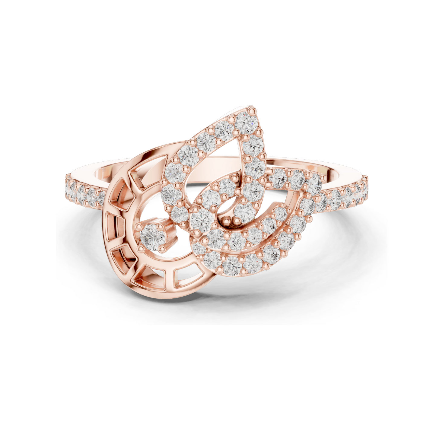 0.388 CT Lab-Grown Diamond Ring for Women | VVS-VS EF Clarity | 18KT, 14KT, 10KT Gold & 925 Silver | Rose, Yellow, White Gold & Moissanite Options