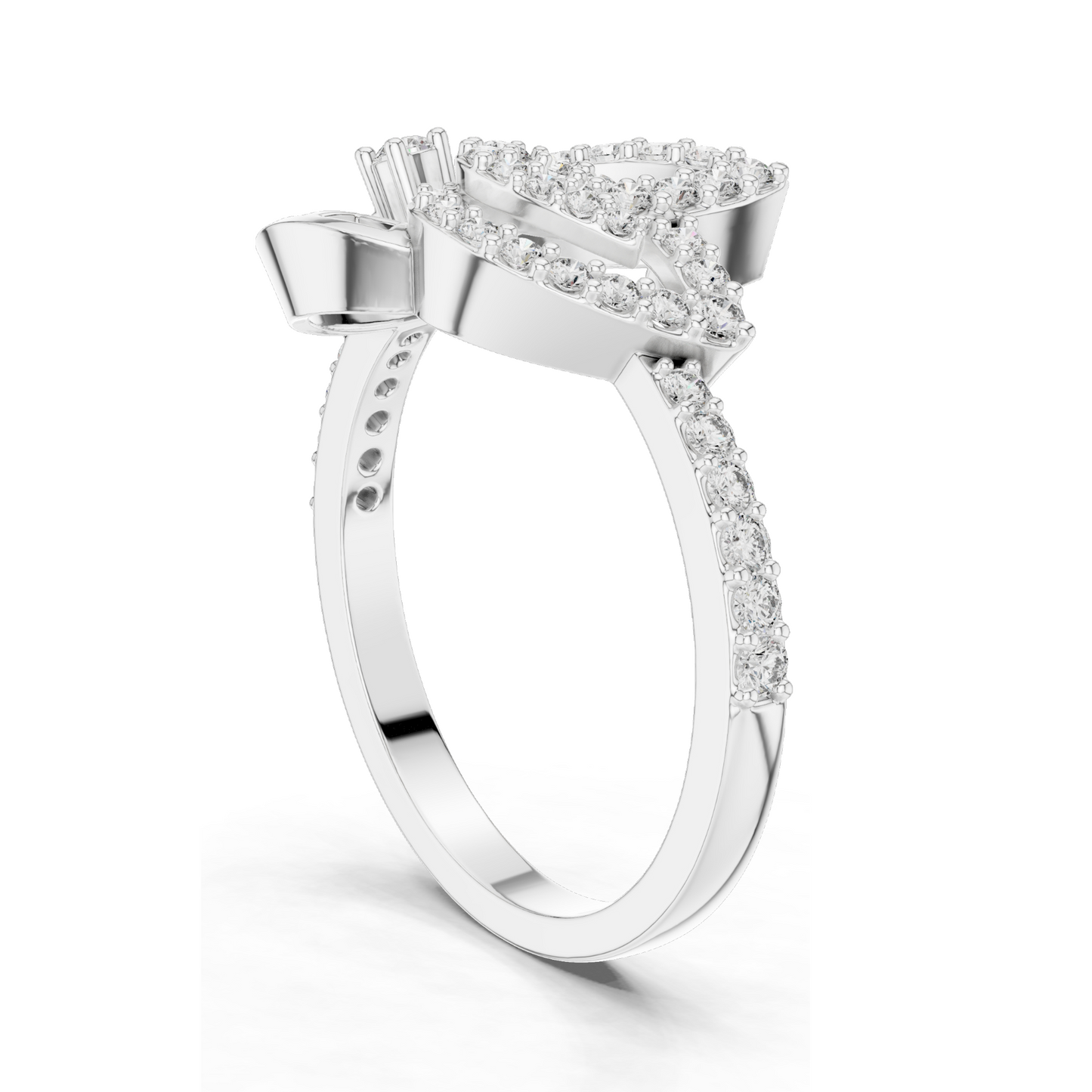 0.388 CT Lab-Grown Diamond Ring for Women | VVS-VS EF Clarity | 18KT, 14KT, 10KT Gold & 925 Silver | Rose, Yellow, White Gold & Moissanite Options