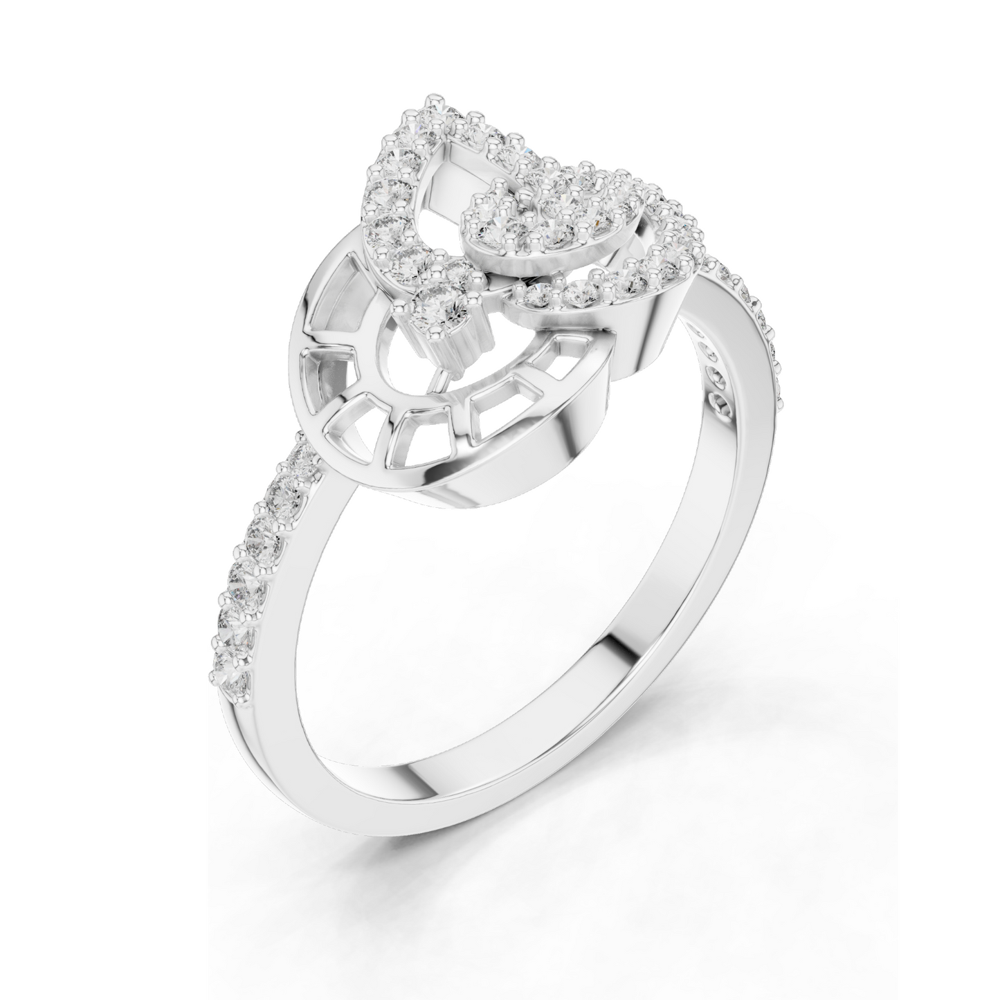 0.388 CT Lab-Grown Diamond Ring for Women | VVS-VS EF Clarity | 18KT, 14KT, 10KT Gold & 925 Silver | Rose, Yellow, White Gold & Moissanite Options
