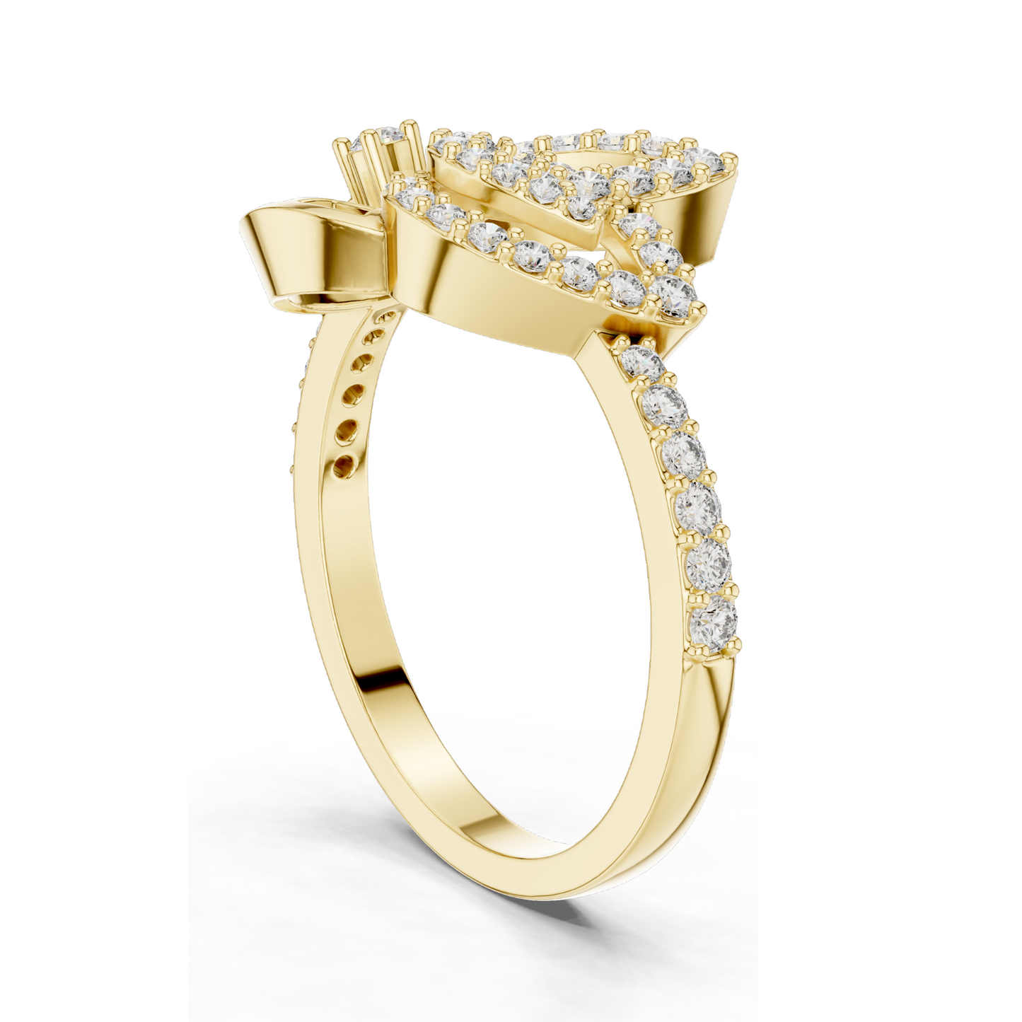 0.388 CT Lab-Grown Diamond Ring for Women | VVS-VS EF Clarity | 18KT, 14KT, 10KT Gold & 925 Silver | Rose, Yellow, White Gold & Moissanite Options