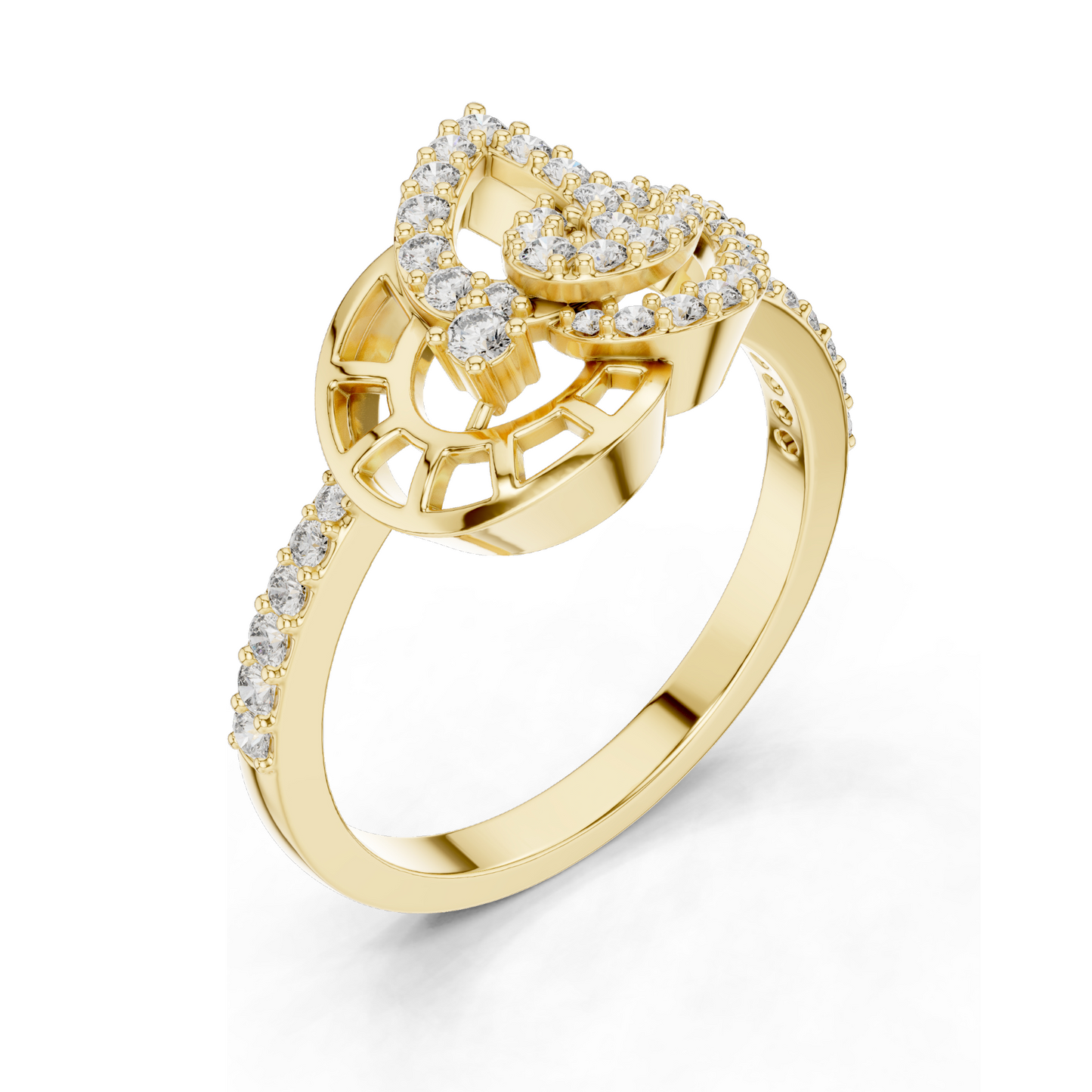 0.388 CT Lab-Grown Diamond Ring for Women | VVS-VS EF Clarity | 18KT, 14KT, 10KT Gold & 925 Silver | Rose, Yellow, White Gold & Moissanite Options