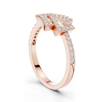 Stunning 0.345 CT Lab-Grown Diamond Stackable Ring for Women | VVS-VS EF Clarity | Available in 18KT, 14KT, 10KT Gold & 925 Silver | Rose, Yellow, White Gold & Moissanite Options
