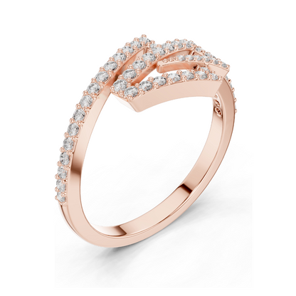 Stunning 0.345 CT Lab-Grown Diamond Stackable Ring for Women | VVS-VS EF Clarity | Available in 18KT, 14KT, 10KT Gold & 925 Silver | Rose, Yellow, White Gold & Moissanite Options