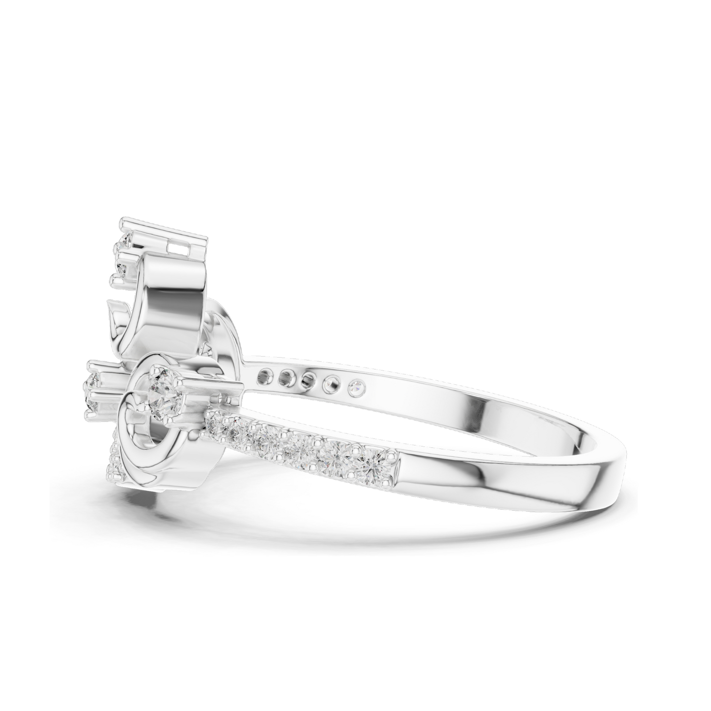 18KT, 14KT, 10KT Gold Lab Diamond Ladies Ring | VVS-VS EF Clarity | Rose, Yellow, White Gold | 0.302 CT | Moissanite & Lab Diamond Options | Luxury Swirl Design