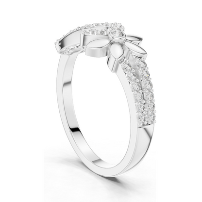 Elegant Infinity & Floral Design Lab Diamond Ring for Women | 0.258 CT | 18KT, 14KT, 10KT Gold & 925 Silver | Rose, Yellow, White Gold & Moissanite Options
