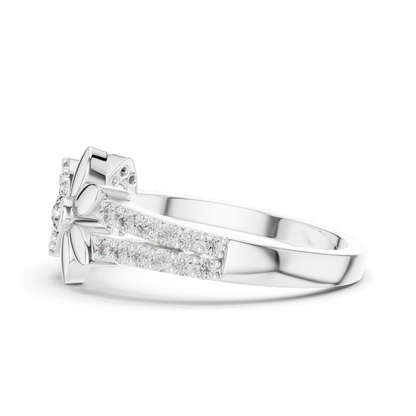 Elegant Infinity & Floral Design Lab Diamond Ring for Women | 0.258 CT | 18KT, 14KT, 10KT Gold & 925 Silver | Rose, Yellow, White Gold & Moissanite Options