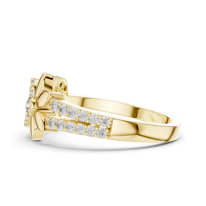 Elegant Infinity & Floral Design Lab Diamond Ring for Women | 0.258 CT | 18KT, 14KT, 10KT Gold & 925 Silver | Rose, Yellow, White Gold & Moissanite Options