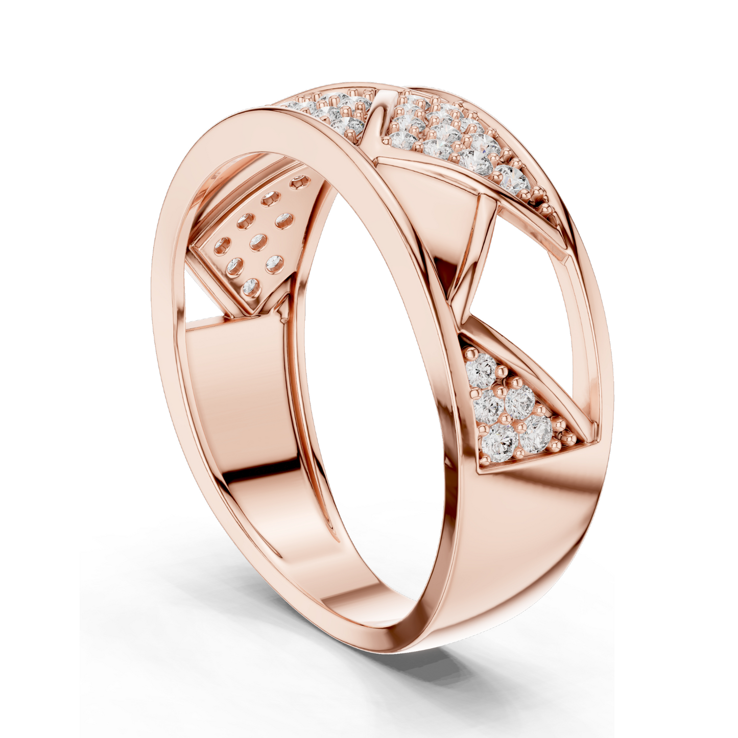 0.319 CT Lab Diamond Criss-Cross Ladies Ring | VVS-VS EF Clarity | 18KT, 14KT, 10KT Gold & 925 Silver | Rose, Yellow, White Gold & Moissanite Options