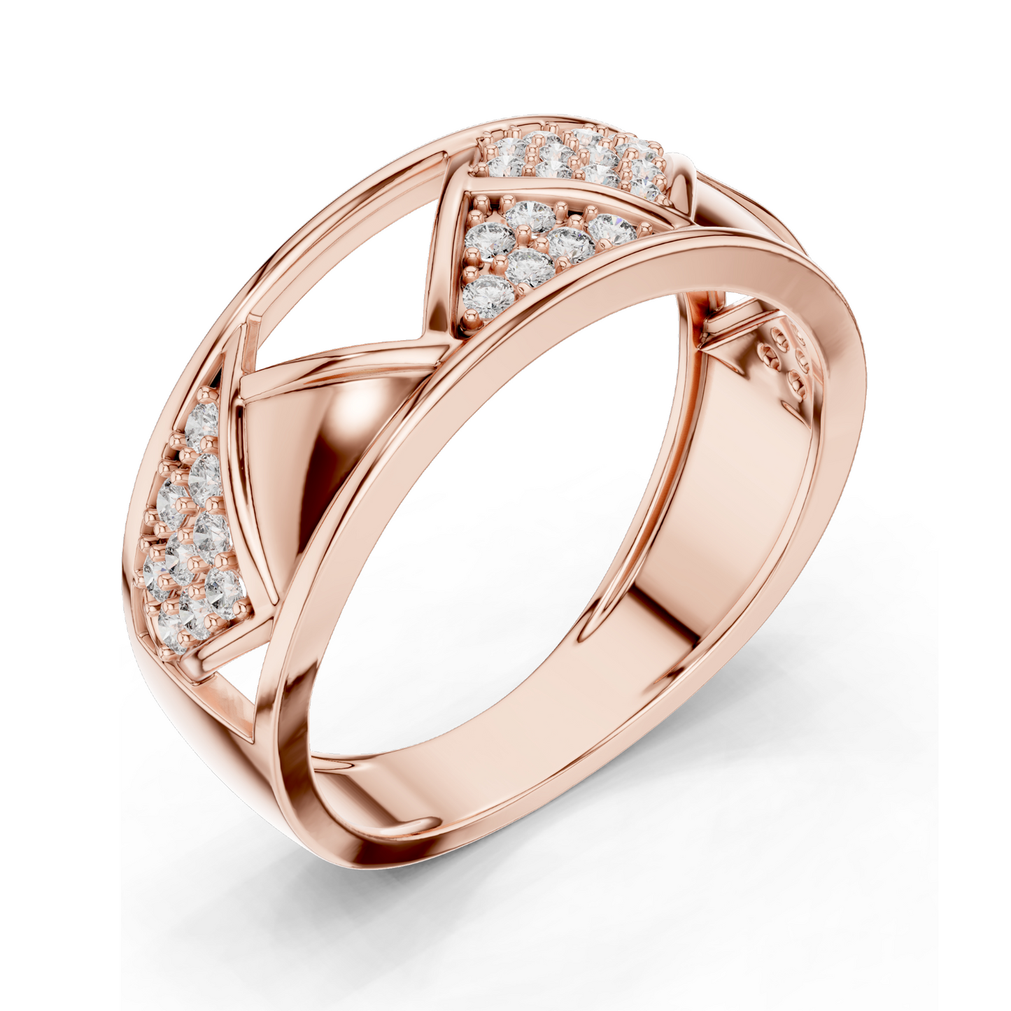 0.319 CT Lab Diamond Criss-Cross Ladies Ring | VVS-VS EF Clarity | 18KT, 14KT, 10KT Gold & 925 Silver | Rose, Yellow, White Gold & Moissanite Options