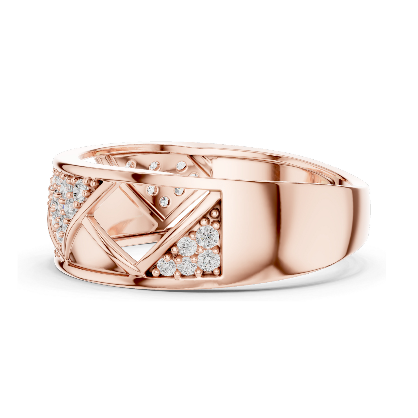 0.319 CT Lab Diamond Criss-Cross Ladies Ring | VVS-VS EF Clarity | 18KT, 14KT, 10KT Gold & 925 Silver | Rose, Yellow, White Gold & Moissanite Options