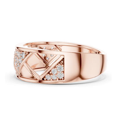 0.319 CT Lab Diamond Criss-Cross Ladies Ring | VVS-VS EF Clarity | 18KT, 14KT, 10KT Gold & 925 Silver | Rose, Yellow, White Gold & Moissanite Options