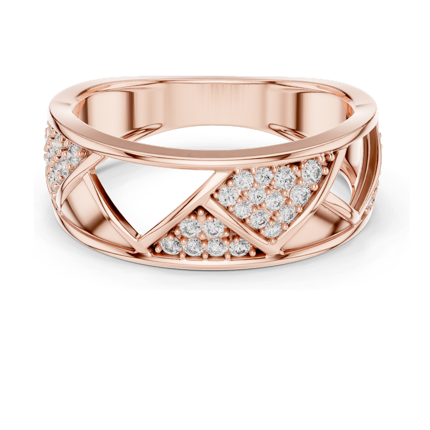 0.319 CT Lab Diamond Criss-Cross Ladies Ring | VVS-VS EF Clarity | 18KT, 14KT, 10KT Gold & 925 Silver | Rose, Yellow, White Gold & Moissanite Options