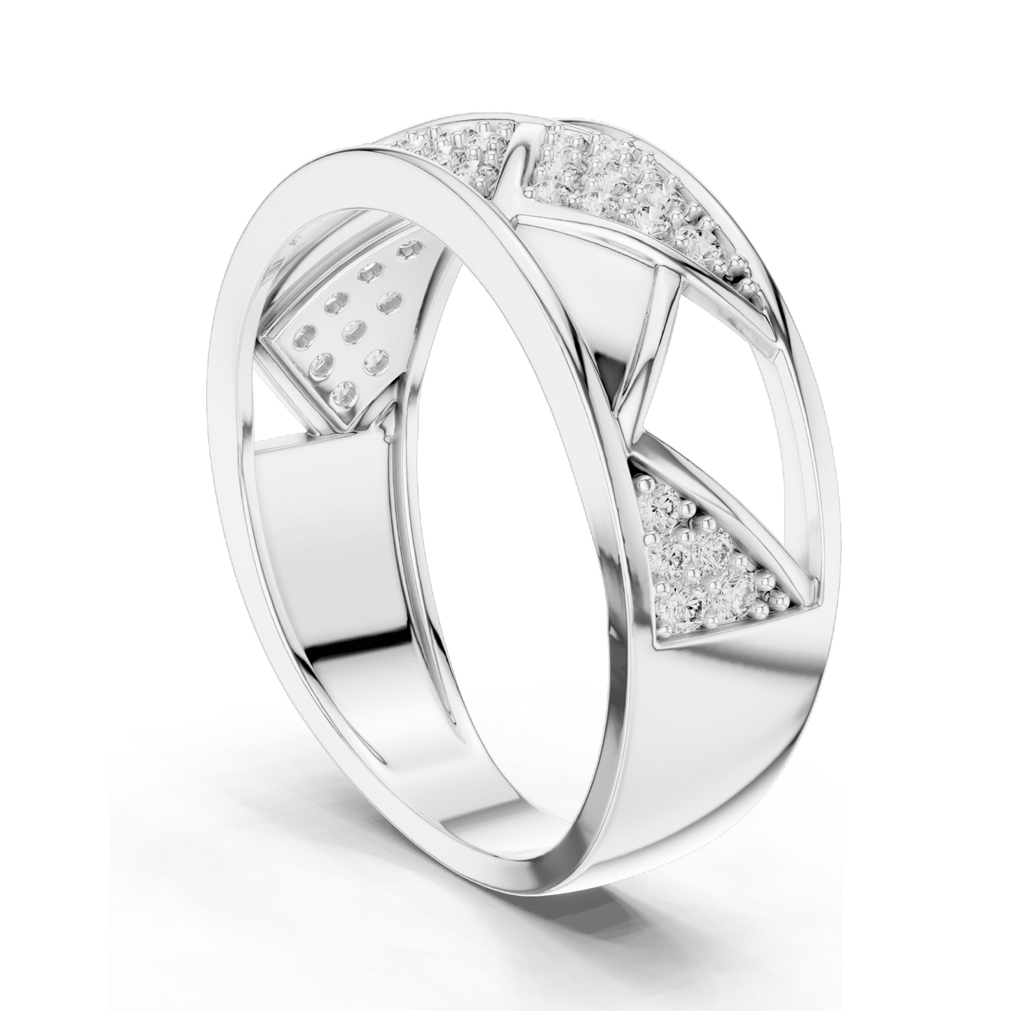 0.319 CT Lab Diamond Criss-Cross Ladies Ring | VVS-VS EF Clarity | 18KT, 14KT, 10KT Gold & 925 Silver | Rose, Yellow, White Gold & Moissanite Options