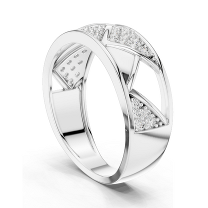 0.319 CT Lab Diamond Criss-Cross Ladies Ring | VVS-VS EF Clarity | 18KT, 14KT, 10KT Gold & 925 Silver | Rose, Yellow, White Gold & Moissanite Options