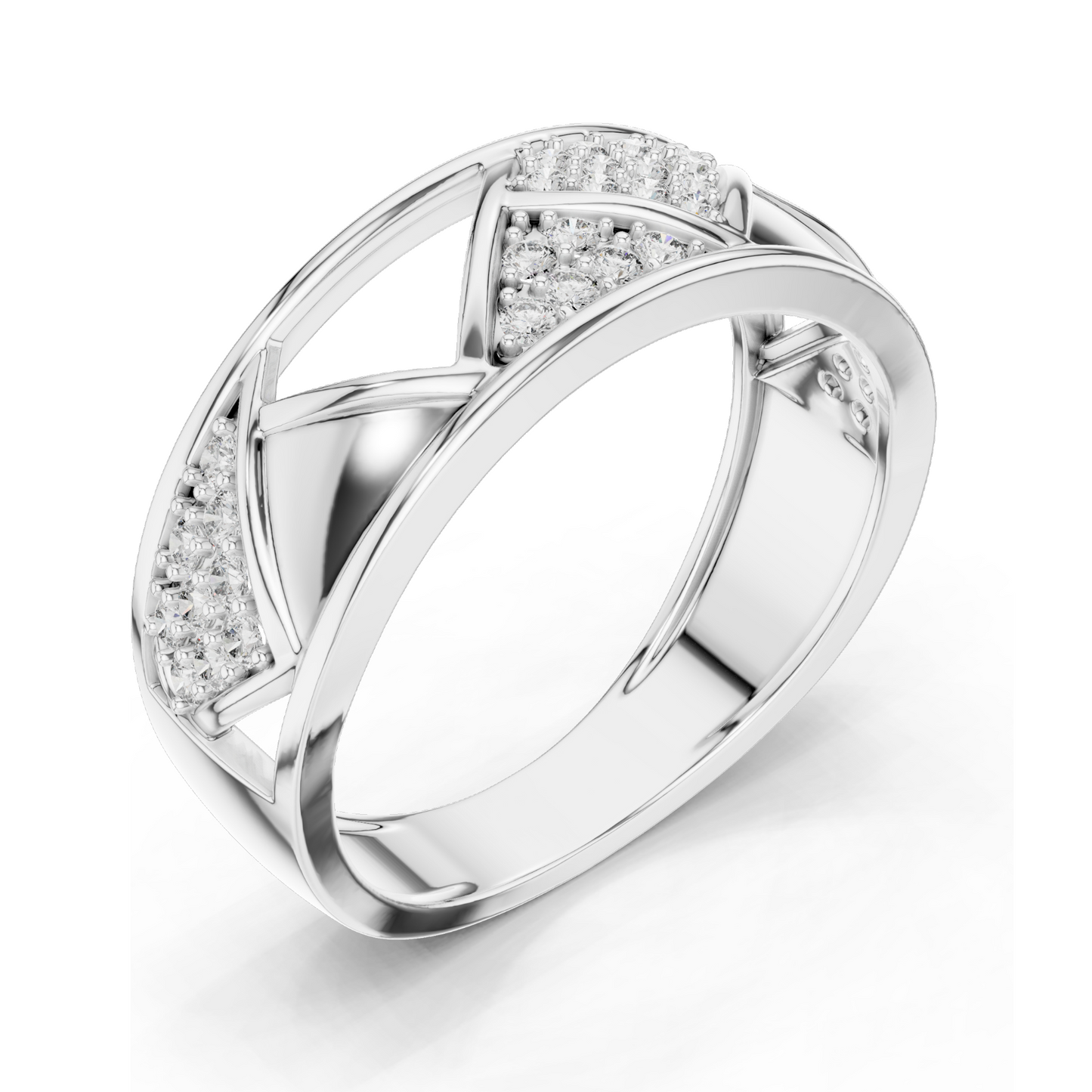 0.319 CT Lab Diamond Criss-Cross Ladies Ring | VVS-VS EF Clarity | 18KT, 14KT, 10KT Gold & 925 Silver | Rose, Yellow, White Gold & Moissanite Options