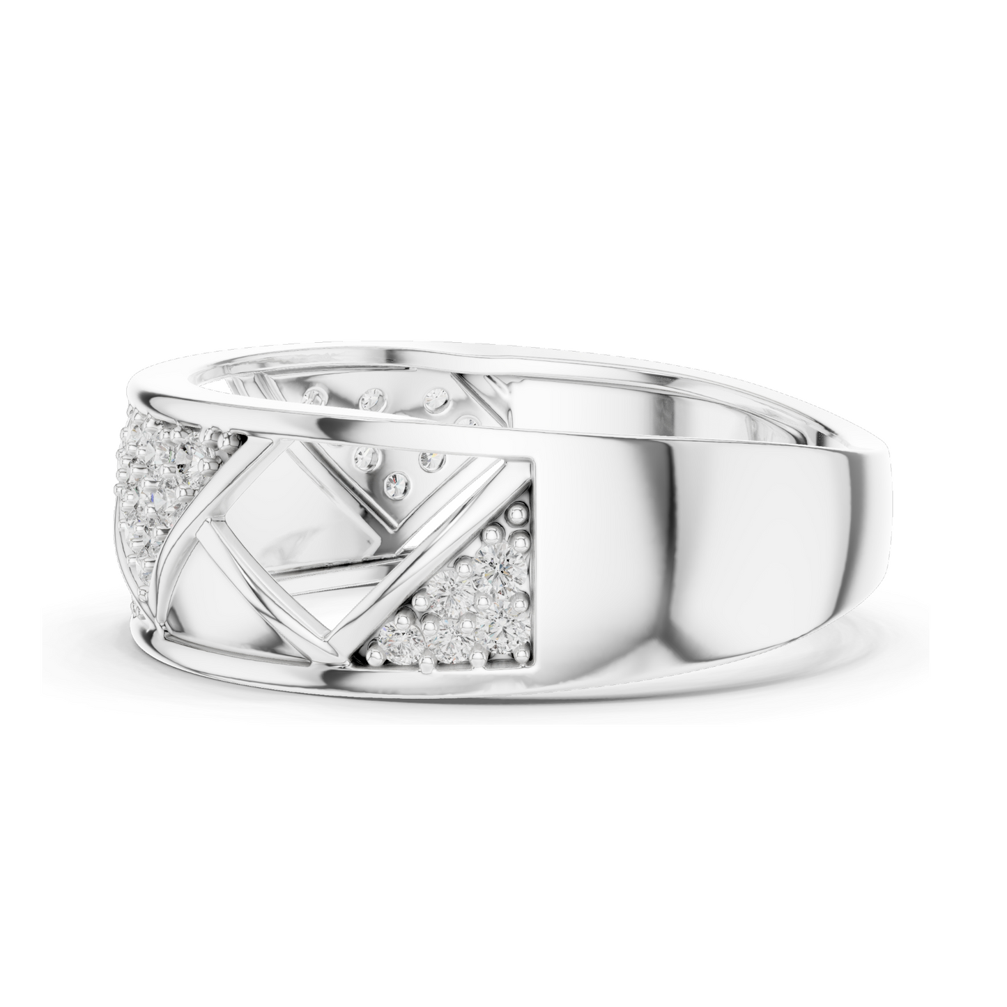 0.319 CT Lab Diamond Criss-Cross Ladies Ring | VVS-VS EF Clarity | 18KT, 14KT, 10KT Gold & 925 Silver | Rose, Yellow, White Gold & Moissanite Options