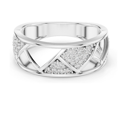 0.319 CT Lab Diamond Criss-Cross Ladies Ring | VVS-VS EF Clarity | 18KT, 14KT, 10KT Gold & 925 Silver | Rose, Yellow, White Gold & Moissanite Options