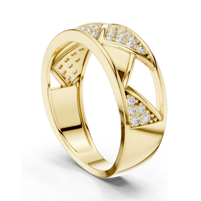 0.319 CT Lab Diamond Criss-Cross Ladies Ring | VVS-VS EF Clarity | 18KT, 14KT, 10KT Gold & 925 Silver | Rose, Yellow, White Gold & Moissanite Options