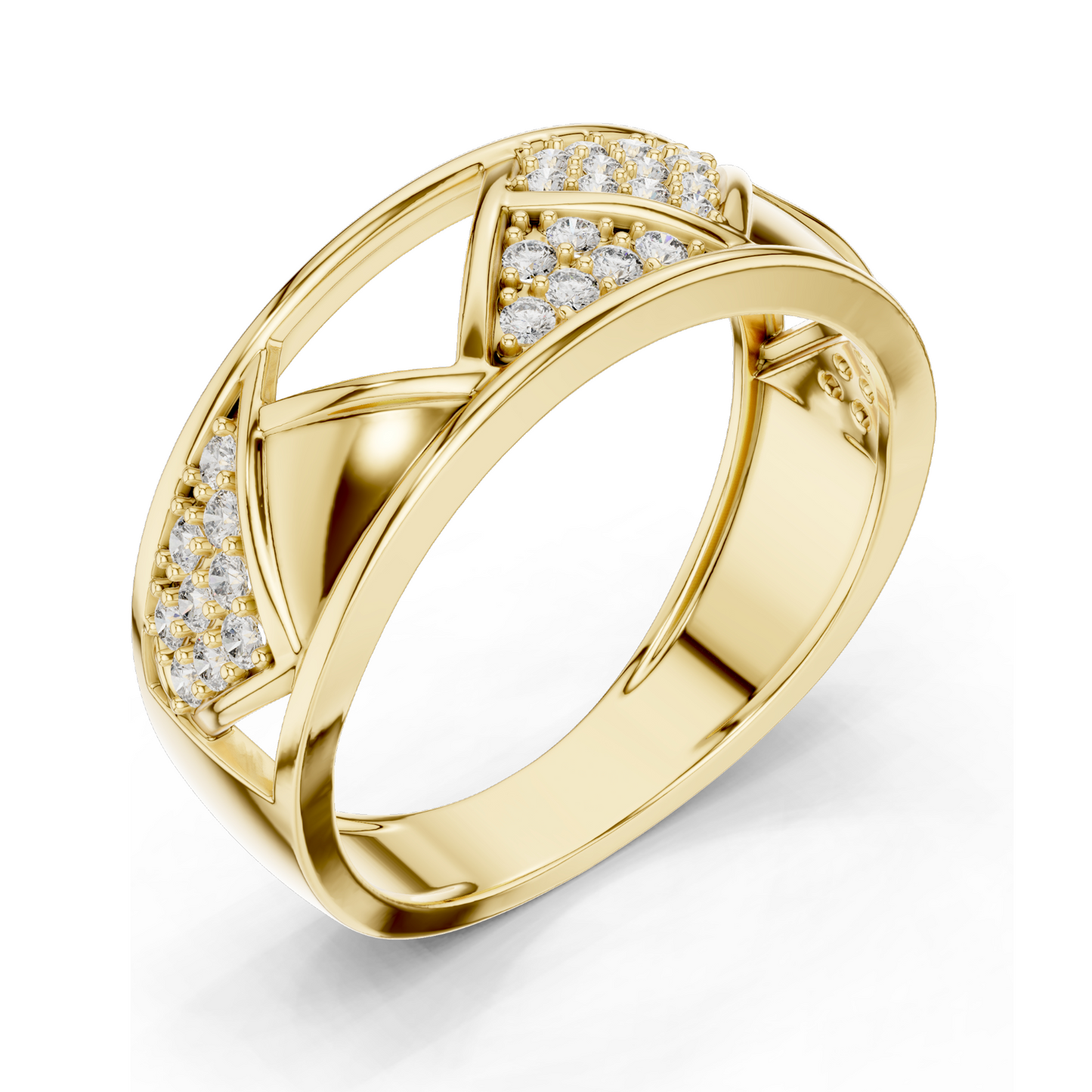 0.319 CT Lab Diamond Criss-Cross Ladies Ring | VVS-VS EF Clarity | 18KT, 14KT, 10KT Gold & 925 Silver | Rose, Yellow, White Gold & Moissanite Options