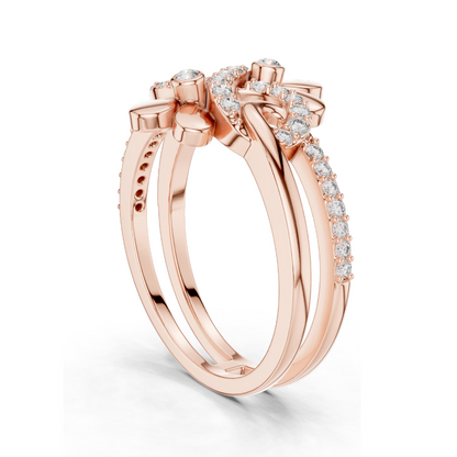 0.286 CT Lab-Grown Diamond Infinity Floral Ring for Women | VVS-VS EF Clarity | 18KT, 14KT, 10KT Gold & 925 Silver | Rose, Yellow, White Gold & Moissanite Options