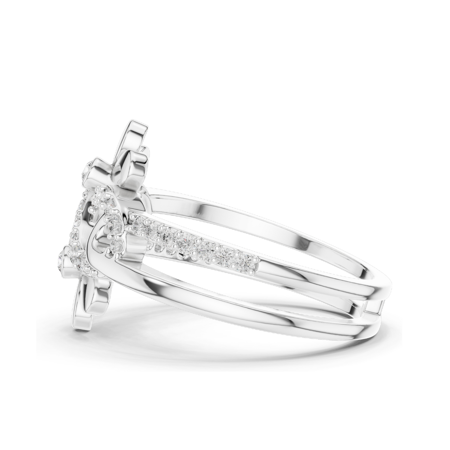 0.286 CT Lab-Grown Diamond Infinity Floral Ring for Women | VVS-VS EF Clarity | 18KT, 14KT, 10KT Gold & 925 Silver | Rose, Yellow, White Gold & Moissanite Options