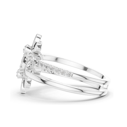 0.286 CT Lab-Grown Diamond Infinity Floral Ring for Women | VVS-VS EF Clarity | 18KT, 14KT, 10KT Gold & 925 Silver | Rose, Yellow, White Gold & Moissanite Options