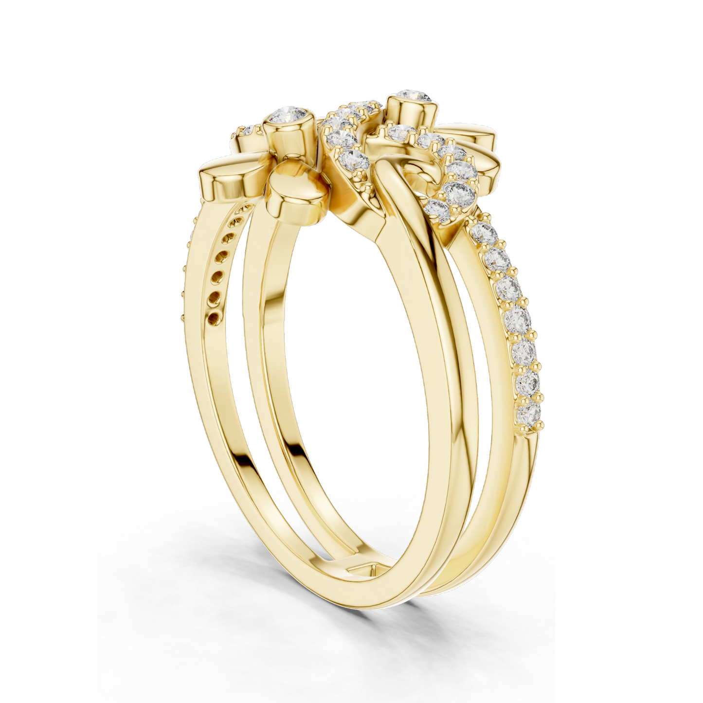 0.286 CT Lab-Grown Diamond Infinity Floral Ring for Women | VVS-VS EF Clarity | 18KT, 14KT, 10KT Gold & 925 Silver | Rose, Yellow, White Gold & Moissanite Options