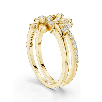 0.286 CT Lab-Grown Diamond Infinity Floral Ring for Women | VVS-VS EF Clarity | 18KT, 14KT, 10KT Gold & 925 Silver | Rose, Yellow, White Gold & Moissanite Options