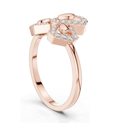 0.29 CT Lab-Grown Diamond Floral Geometric Ring for Women | VVS-VS EF Clarity | 18KT, 14KT, 10KT Gold & 925 Silver | Rose, Yellow, White Gold & Moissanite Options