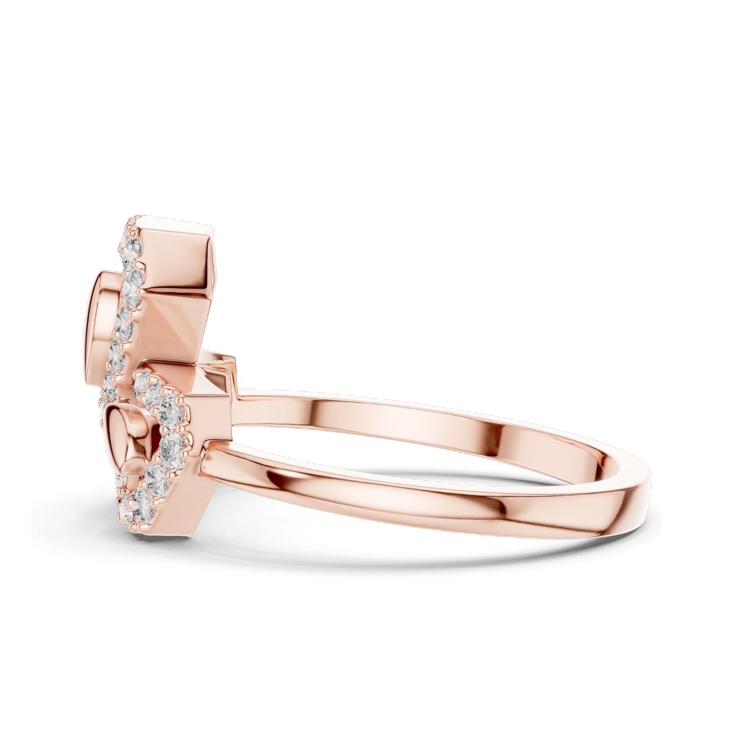 0.29 CT Lab-Grown Diamond Floral Geometric Ring for Women | VVS-VS EF Clarity | 18KT, 14KT, 10KT Gold & 925 Silver | Rose, Yellow, White Gold & Moissanite Options