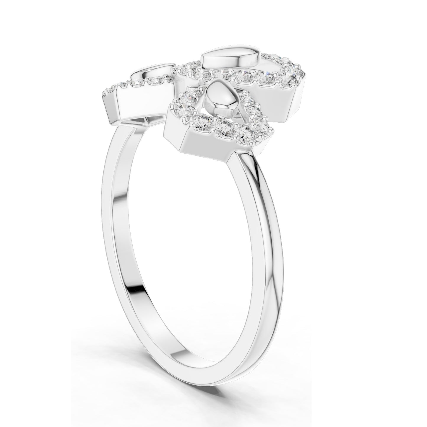 0.29 CT Lab-Grown Diamond Floral Geometric Ring for Women | VVS-VS EF Clarity | 18KT, 14KT, 10KT Gold & 925 Silver | Rose, Yellow, White Gold & Moissanite Options
