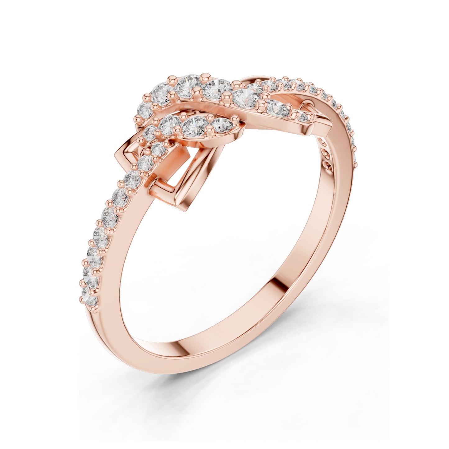 0.33 CT Lab-Grown Diamond Infinity Twist Ring for Women | VVS-VS EF Clarity | 18KT, 14KT, 10KT Gold & 925 Silver | Rose, Yellow, White Gold & Moissanite Options