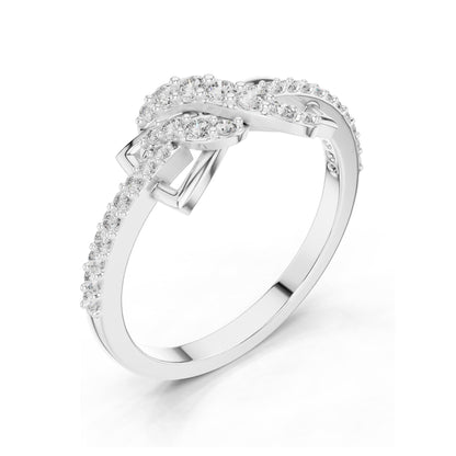 0.33 CT Lab-Grown Diamond Infinity Twist Ring for Women | VVS-VS EF Clarity | 18KT, 14KT, 10KT Gold & 925 Silver | Rose, Yellow, White Gold & Moissanite Options