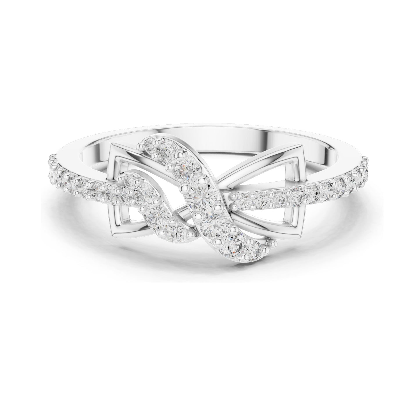 0.33 CT Lab-Grown Diamond Infinity Twist Ring for Women | VVS-VS EF Clarity | 18KT, 14KT, 10KT Gold & 925 Silver | Rose, Yellow, White Gold & Moissanite Options