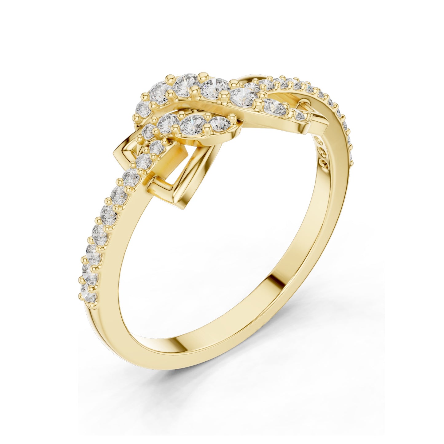0.33 CT Lab-Grown Diamond Infinity Twist Ring for Women | VVS-VS EF Clarity | 18KT, 14KT, 10KT Gold & 925 Silver | Rose, Yellow, White Gold & Moissanite Options