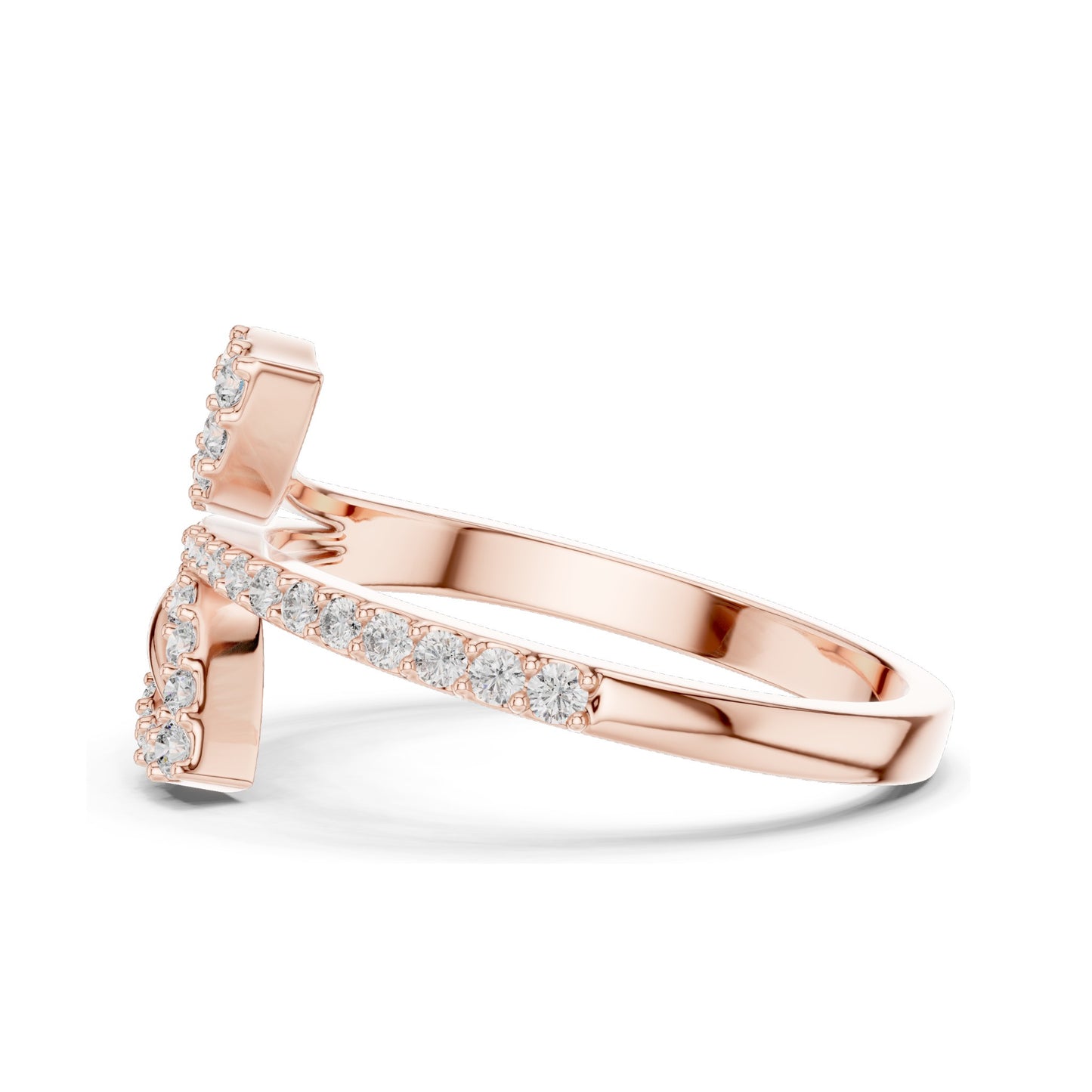 0.235 CT Lab Diamond Leaf Design Ring for Women | VVS-VS EF Clarity | 18KT, 14KT, 10KT Gold & 925 Silver | Moissanite & Diamond Options