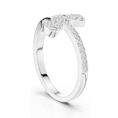 0.235 CT Lab Diamond Leaf Design Ring for Women | VVS-VS EF Clarity | 18KT, 14KT, 10KT Gold & 925 Silver | Moissanite & Diamond Options