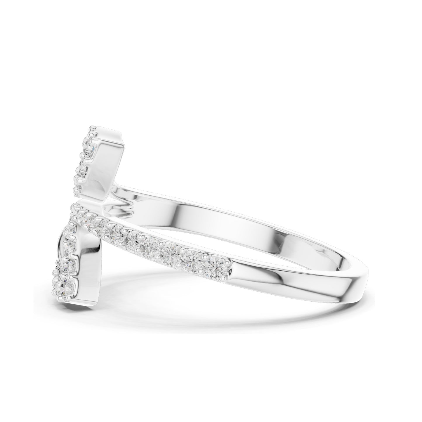 0.235 CT Lab Diamond Leaf Design Ring for Women | VVS-VS EF Clarity | 18KT, 14KT, 10KT Gold & 925 Silver | Moissanite & Diamond Options