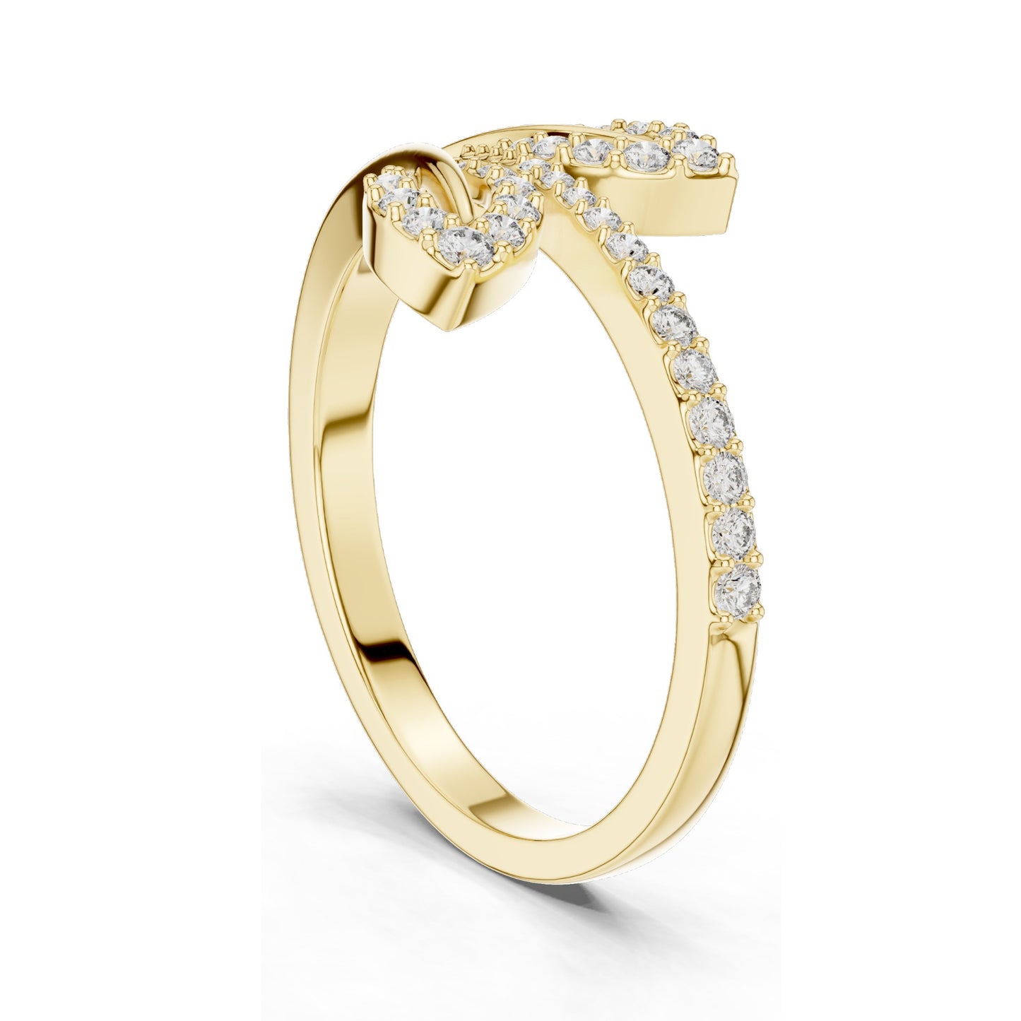 0.235 CT Lab Diamond Leaf Design Ring for Women | VVS-VS EF Clarity | 18KT, 14KT, 10KT Gold & 925 Silver | Moissanite & Diamond Options