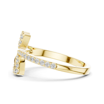 0.235 CT Lab Diamond Leaf Design Ring for Women | VVS-VS EF Clarity | 18KT, 14KT, 10KT Gold & 925 Silver | Moissanite & Diamond Options