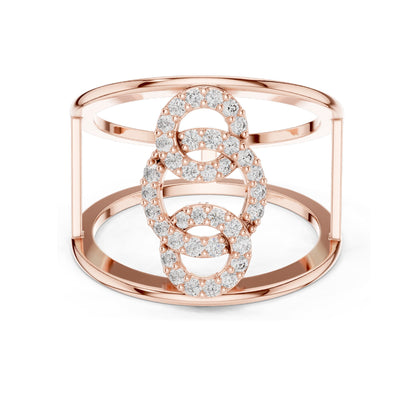 0.294 CT Lab Diamond Triple Circle Ring for Women | VVS-VS EF Clarity | 18KT, 14KT, 10KT Gold & 925 Silver | Moissanite & Diamond Options