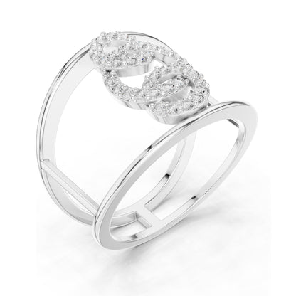 0.294 CT Lab Diamond Triple Circle Ring for Women | VVS-VS EF Clarity | 18KT, 14KT, 10KT Gold & 925 Silver | Moissanite & Diamond Options